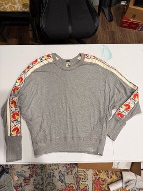Free People We The Free Wallflower Floral Embroidered Sweater